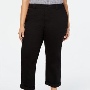Dickies Trendy Rolled-Hem Cropped Pants Black 16W